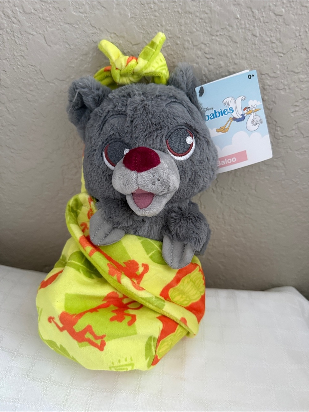 Disney Parks Babies Baloo Jungle Book Baby Plush Blanket Pouch Blankie 10" NWT